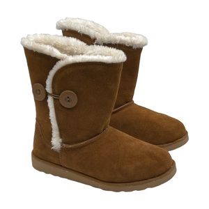 🤎SO "Sigma Chestnut" Genuine Suede Slip-On Winter Boots NEW🤎